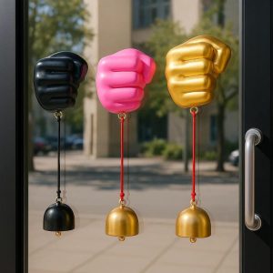 Handbell Dopamine Doorbell: Wooden Whimsical Entryway Decor